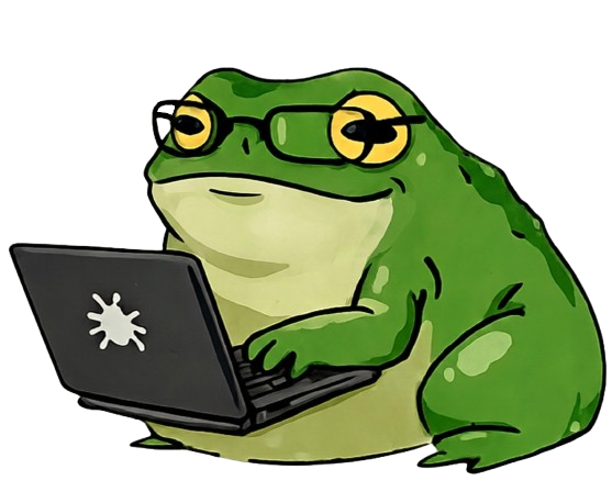 Coding Frog on Lily Pad